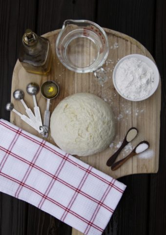 Pizza Dough Ball with Ingredients