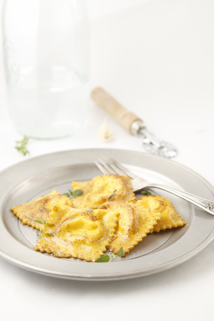Pan Fried Ravioli with Browned Butter Herb Sauce www.bellalimento.com