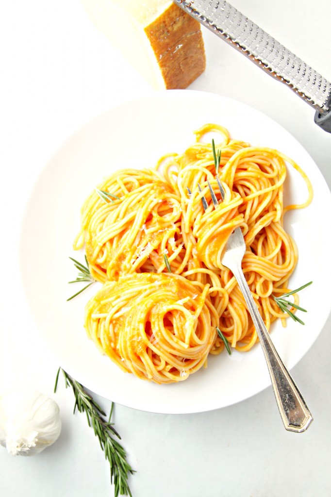 Spaghetti with Creamy Roasted Red Pepper Sauce