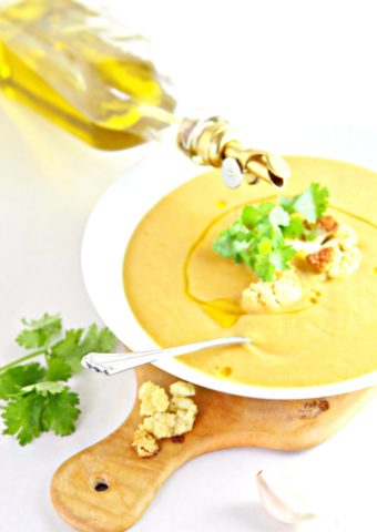 Roasted Curried Cauliflower Soup #soup #glutenfree #vegetarian #dairyfree #cauliflower