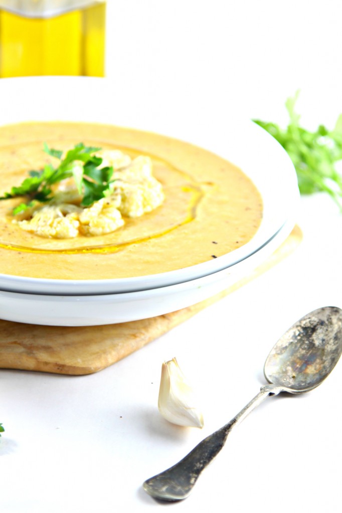 Roasted Curried Cauliflower Soup #soup #vegetarian #glutenfree #cauliflower