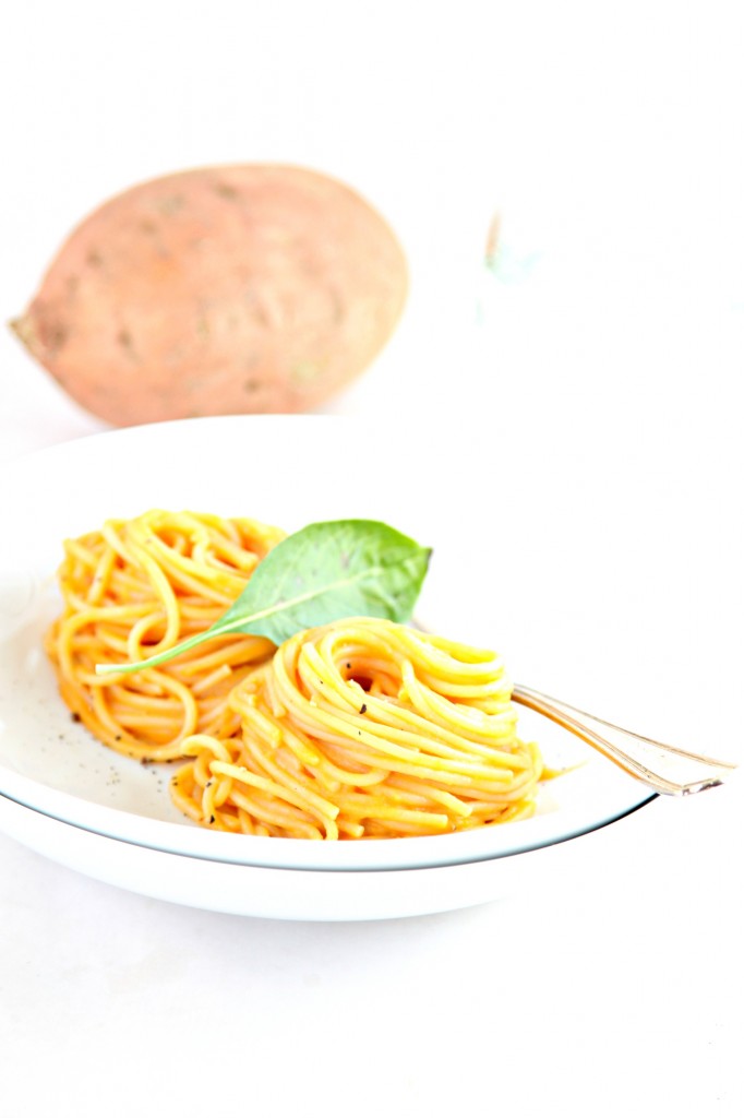 Spaghetti with Sweet Potato and Tomato Sauce
