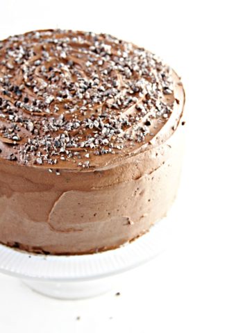 Chocolate cake with dark chocolate buttercream
