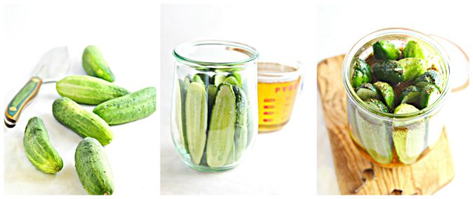 Homemade Bread and Butter Refrigerator Pickles Collage