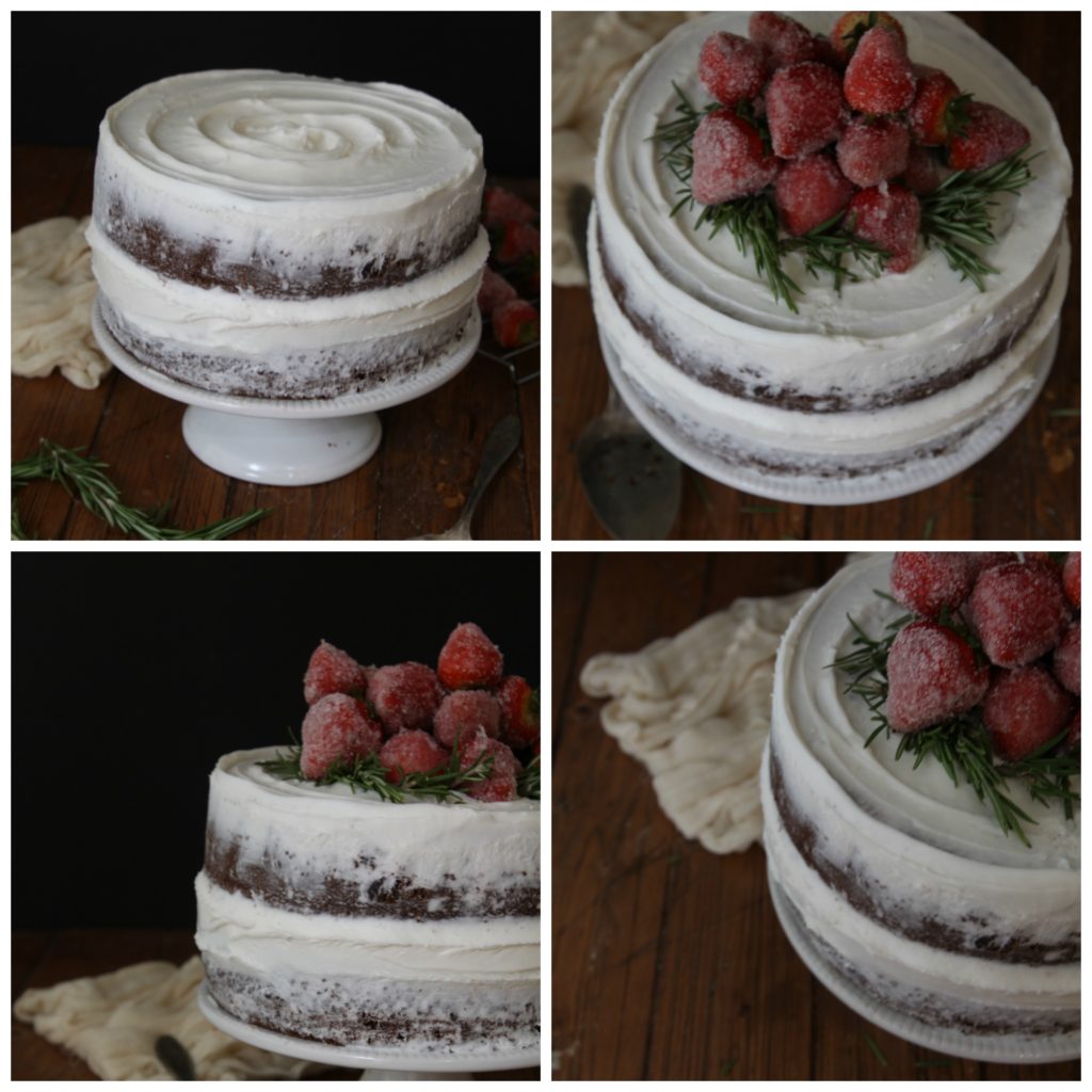 Naked Cake with Sugared Berries