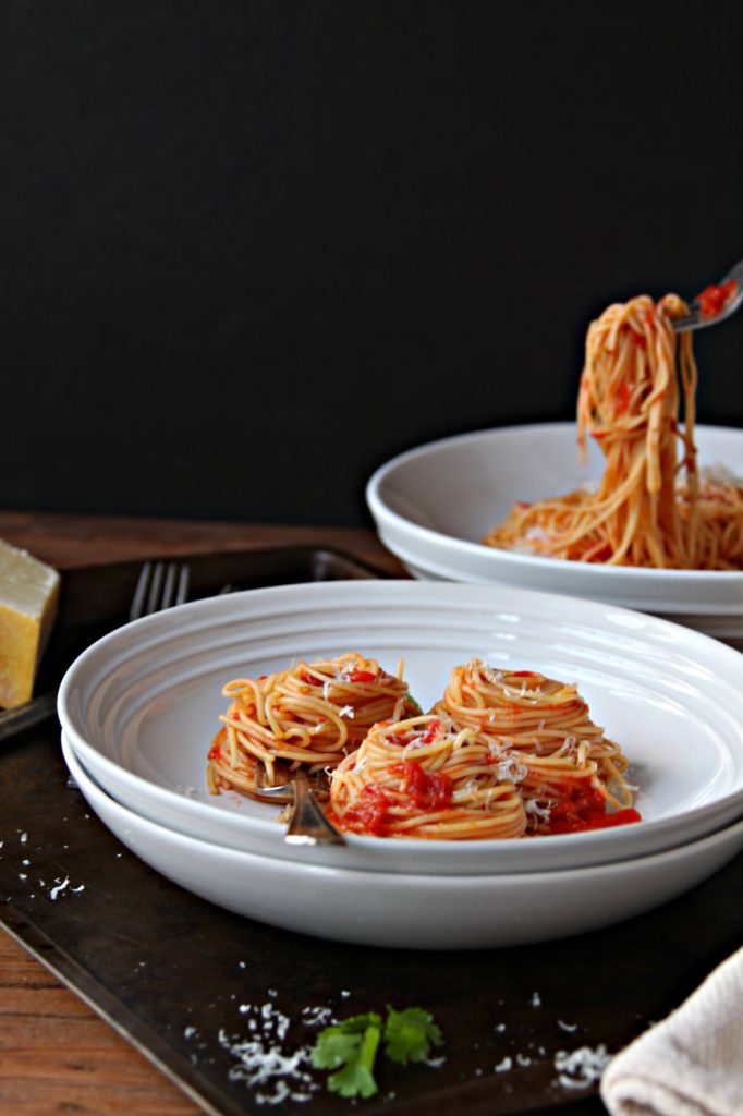 Spaghetti with Butter Roasted Tomato Sauce