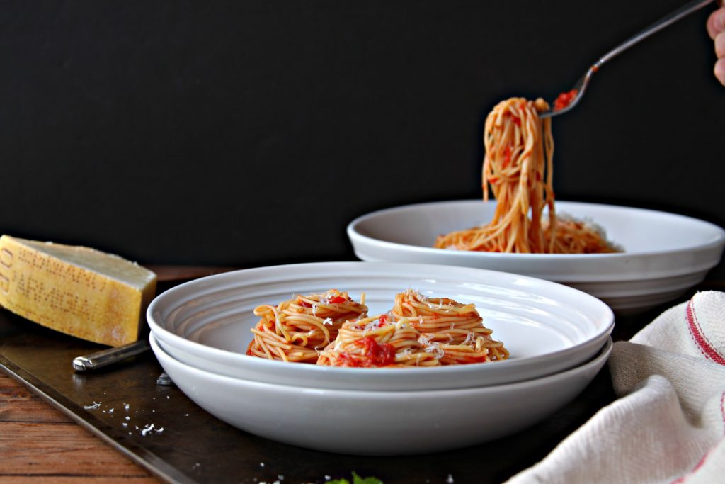 Spaghetti with Butter Roasted Tomato Sauce