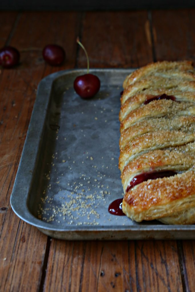 Braided Cherry and Chocolate Filled Pastry