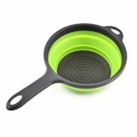 Food Strainers,Foldable Silicone Strainers,Collapsible Colanders with Handles,Kitchen Strainers Colander, 2 quart (Green)