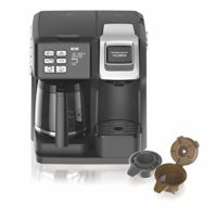 Hamilton Beach (49976) Coffee Maker, Single Serve & Full Coffee Pot, Compatible with K-Cup Packs or Ground Coffee, Programmable, FlexBrew, Black