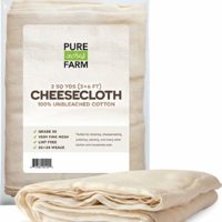 Pure Grade 50 100% Unbleached Cotton Cheesecloth Strain, 2 Yards (18 Sq Feet)
