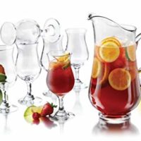 Libbey Modern Bar Sangria Entertaining Set with 6 Stemmed Glasses and Pitcher