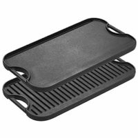 Lodge LPGI3 Pro-Grid Cast Iron Reversible 20" x 10.44" Grill/Griddle Pan with Easy-Grip Handles, 10.5" x 20"
