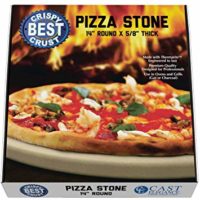 Pizza Stone for Best Crispy Crust Pizza, Only Stoneware with Thermarite (Engineered Tuff Cordierite). Durable, Certified Safe, for Ovens & Grills. 14 Round 5/8 Thick, Bonus Recipe Ebook & Free Scraper