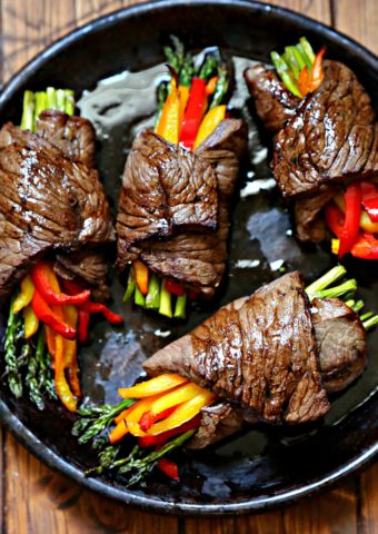 Air Fried Steak and Asparagus Bundles Recipe