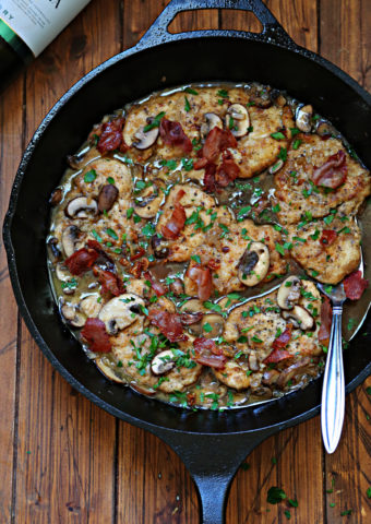 This Chicken Marsala recipe (aka Pollo al Marsala) is comprised of pan-fried chicken cutlets and mushrooms in a rich Marsala wine sauce.